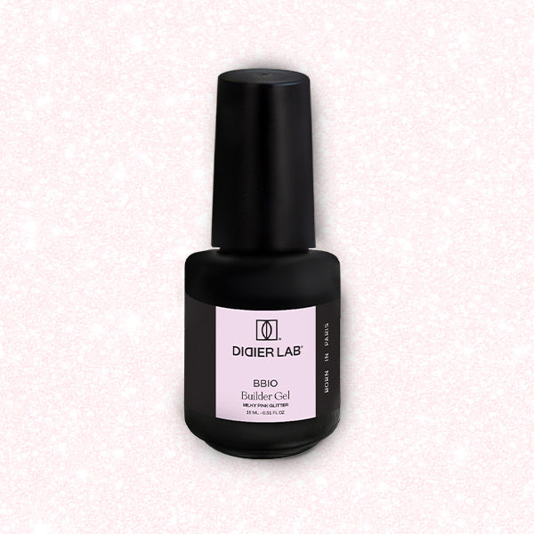 BBIO folyékony építőzselé, Milky Pink Glitter, 15ml