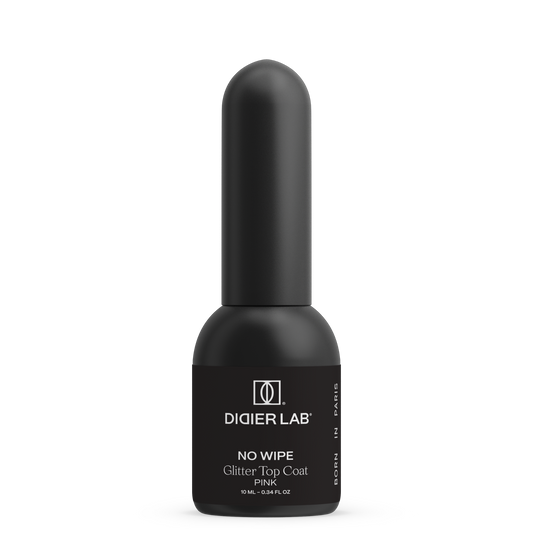 Didier Lab Top Coat Glitter No Wipe glitteres fedőlakk, Pink, 10ml