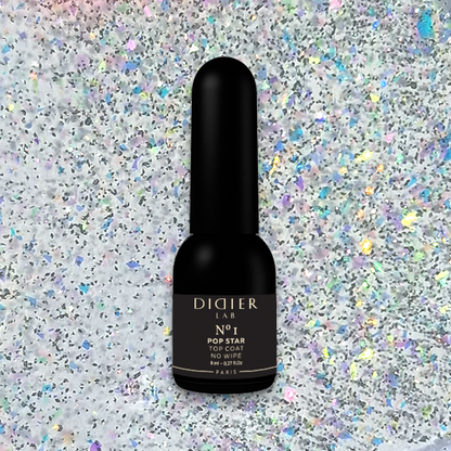 Didier Lab "Pop Star" Top Coat No Wipe csillogó fedőzselé, No.1, 8ml