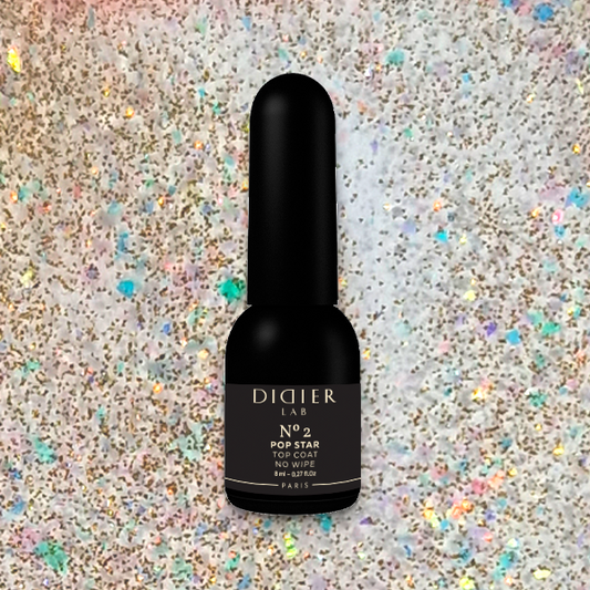 Didier Lab "Pop Star" Top Coat No Wipe csillogó fedőzselé, No.2, 8ml