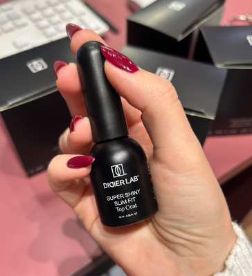 Super Shiny Slim Fit Top Coat No Wipe, ultravékony, tükörfényes fényzselé, 10 ml