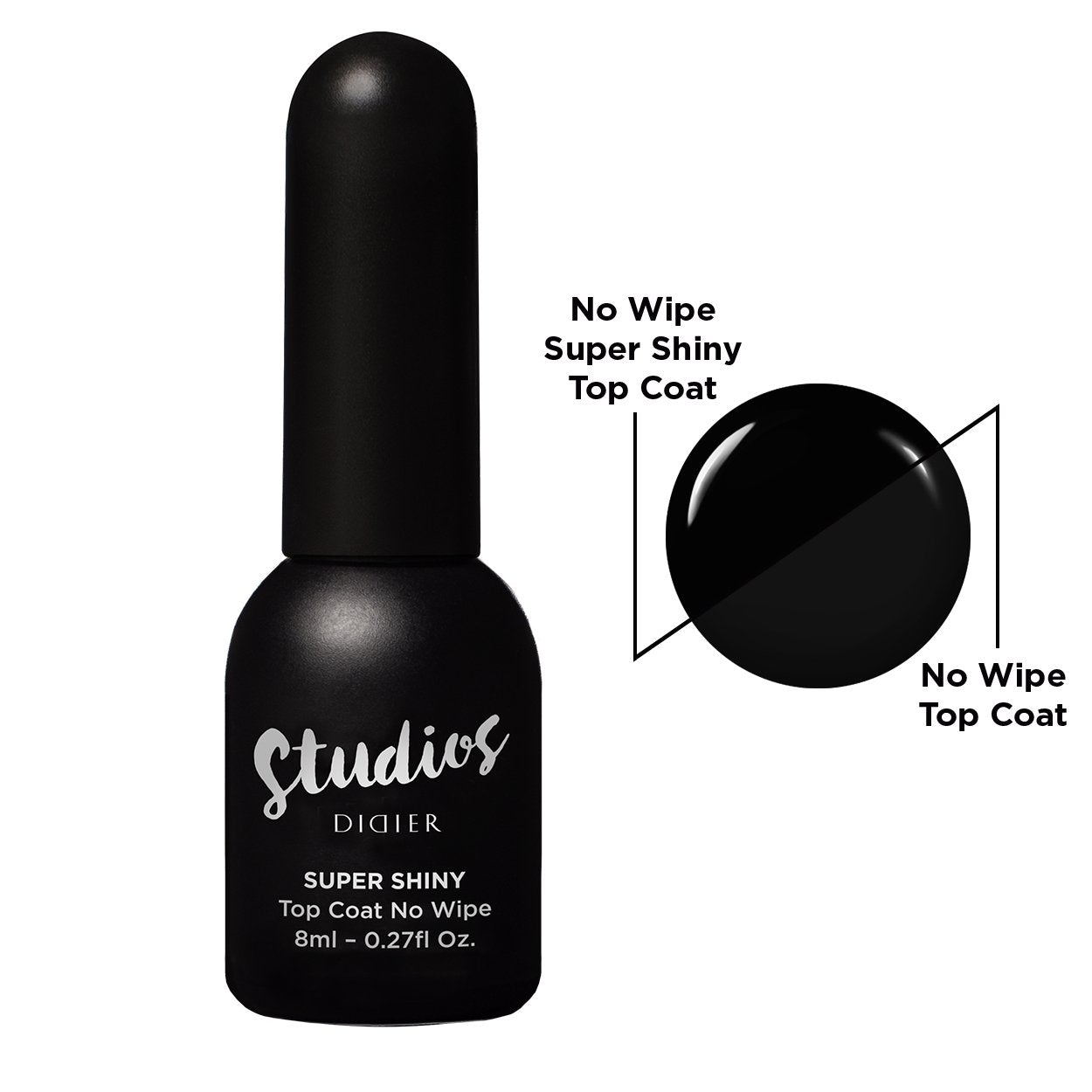 Studios Didier Super Shiny Top Coat No Wipe - szuperfényes fedőlakk, 8ml